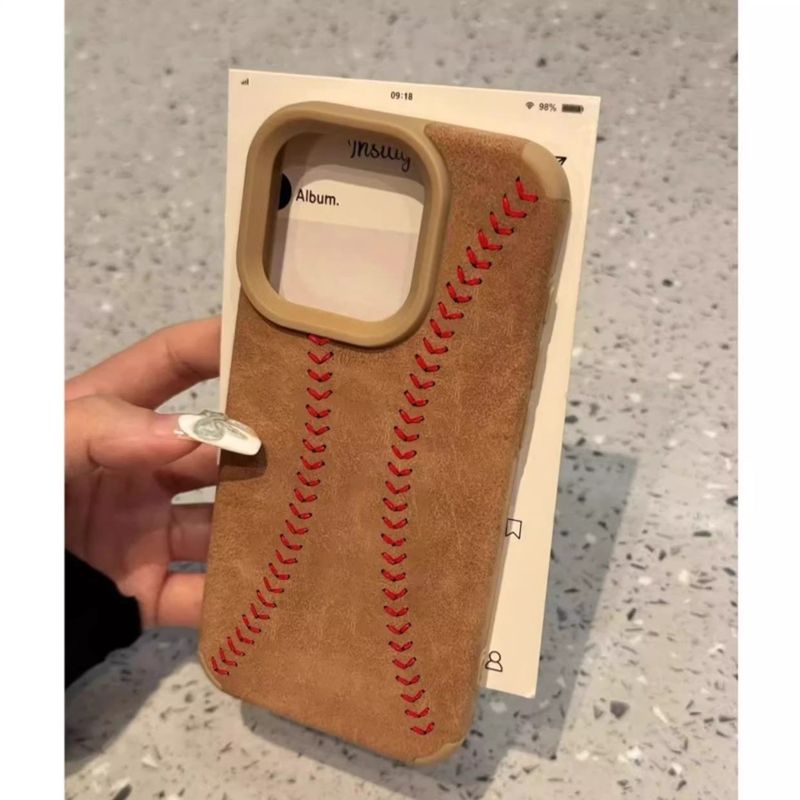 Baseball Stitch Leather iPhone Case