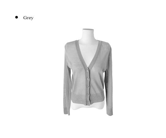 Saku Ribbed See-Through Knit Cardigan