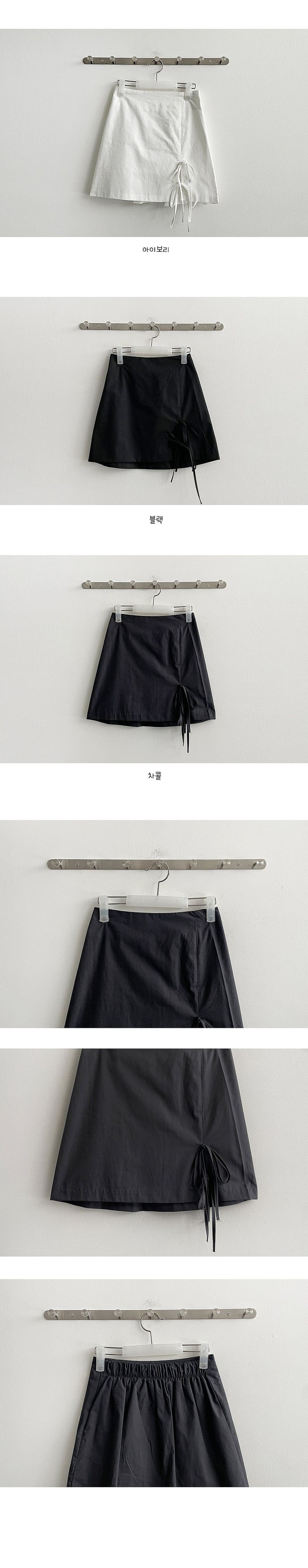 Jeans Back-banded Ribbon String Mini-Skirt