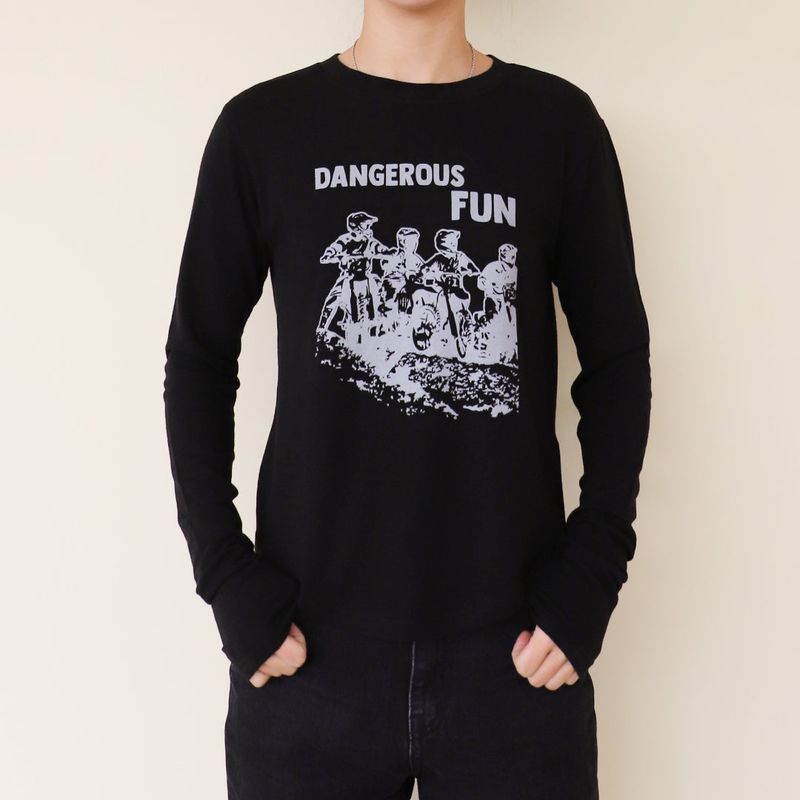 KRUCHI(クルチ)の「DANGEROUS FUN long-sleeved T-Shirt (BLACK)(Tops)」