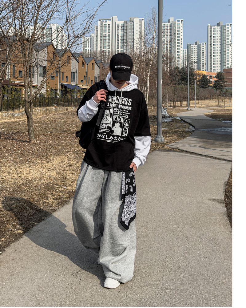 Sad Layered Oversized Hoodie