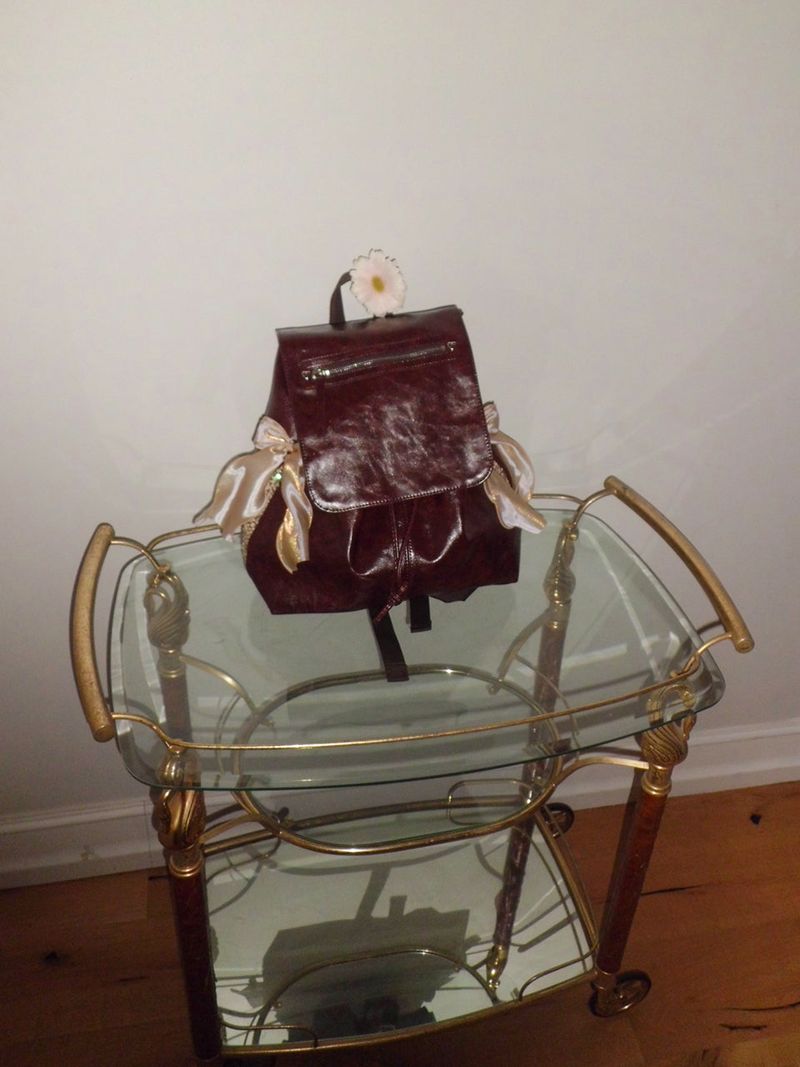 Classic bow bakcpack_chocolate brown