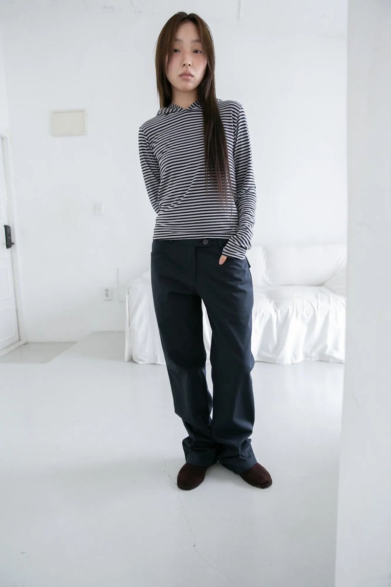 stripe regular hood top(2colors)