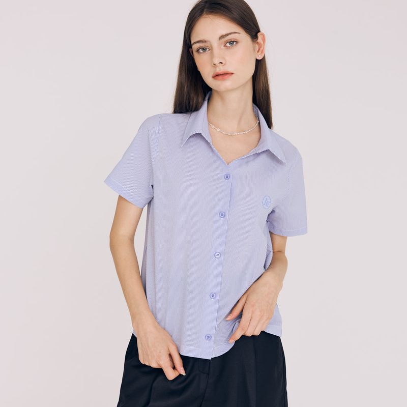 FREIHEIT（フライハイト）の「SEERSUCKER STRIPE SHIRT (BLUE)（Tops）」