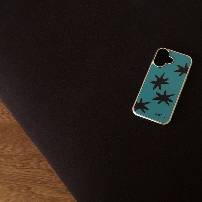 FANFARE DEEP SEA GREEN GLASS SILVER PHONECASE