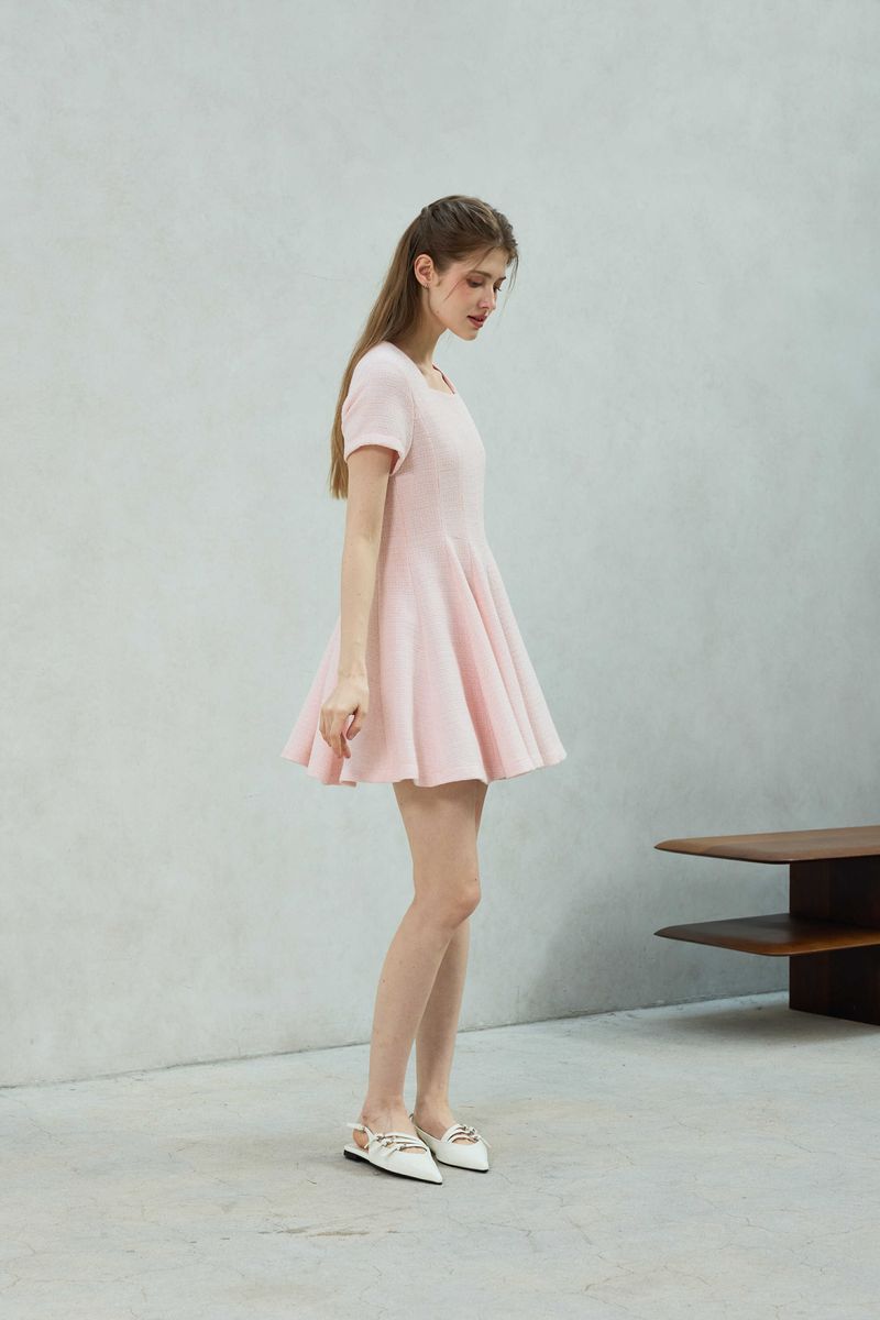 LANI TWEED DRESS / PINK