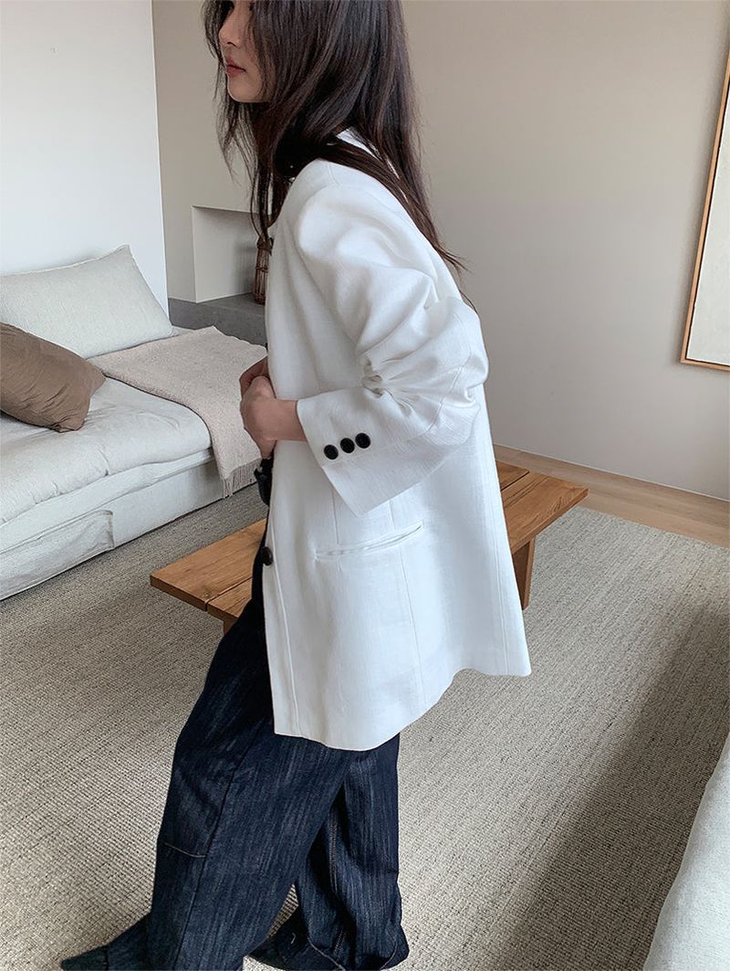 NON COLLAR LINEN JACKET (2C)
