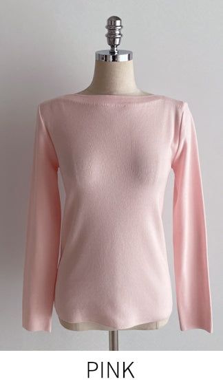 Demu Stripe Boat Neck Knit