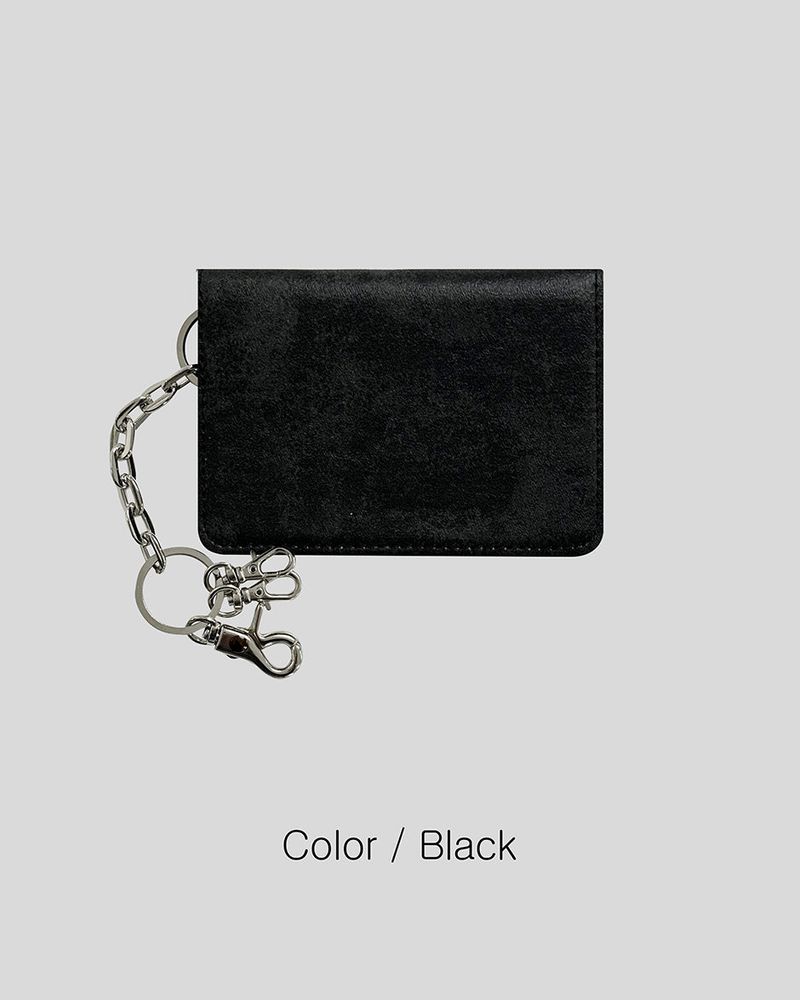 Vintage leather key ring wallet