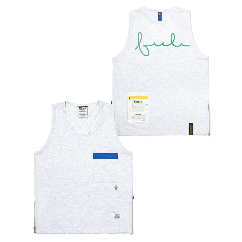 STIGMA（スティグマ）の「23 ZIPPER OVERSIZED SLEEVELESS WHITE MELANGE（Tops）」