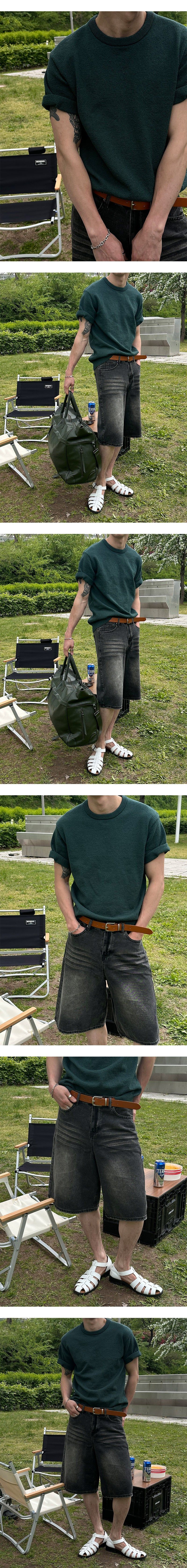 [S/S] Boucle round neck half knit(6color)