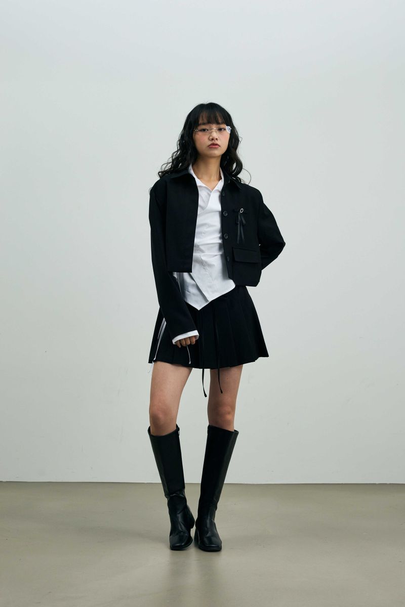 MILD PLEATS SKIRT PANTS / BLACK