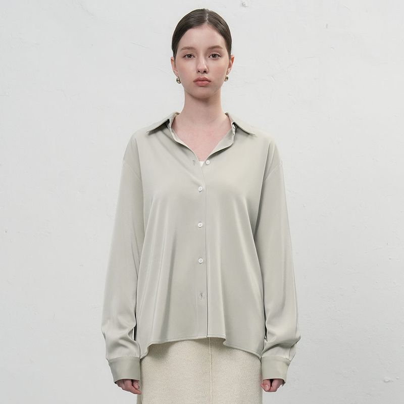 セミルーズシルクシャツ [KHAKI]