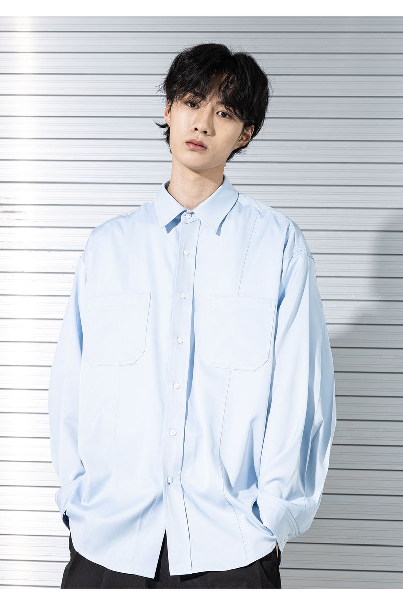 SILKY INCISON PLEATS SHIRTS