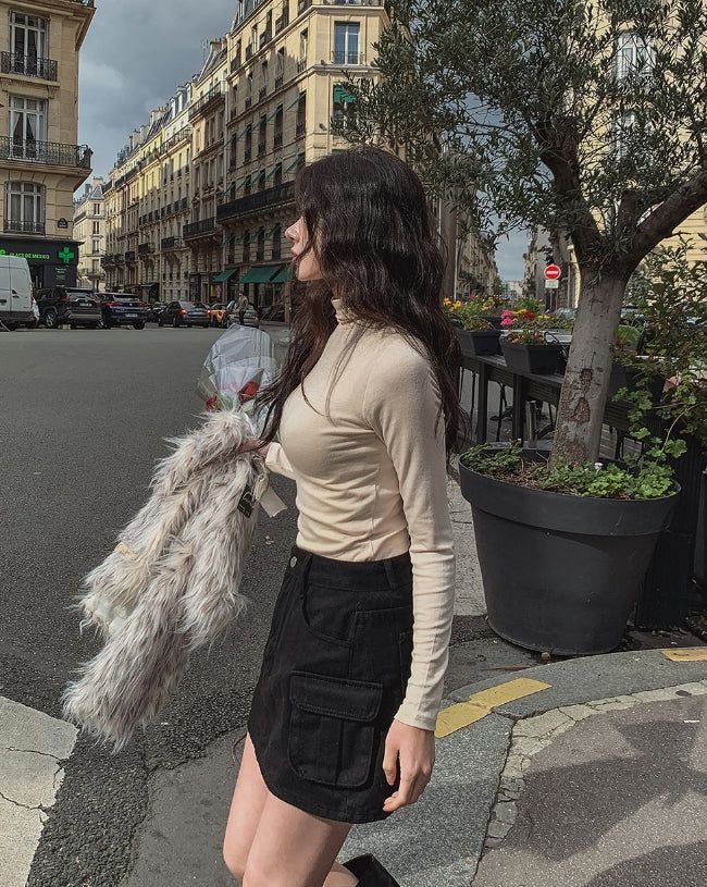 Phase washing cargo mini skirt