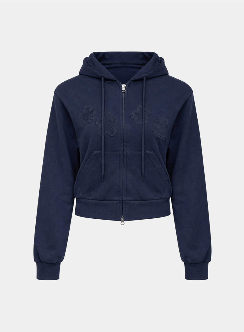 Clover Flower Point Hoodie Zip-up