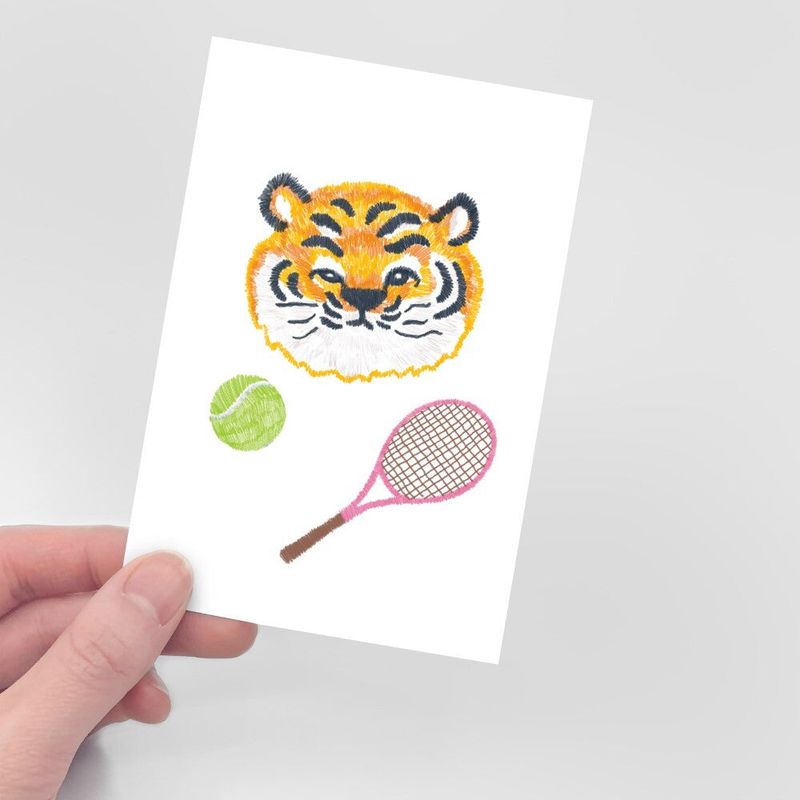 TENNIS TIGER POST CARD