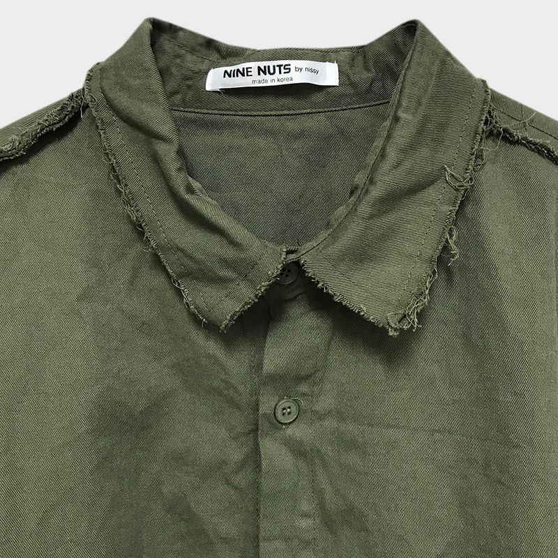 grunge plain shirt_khaki