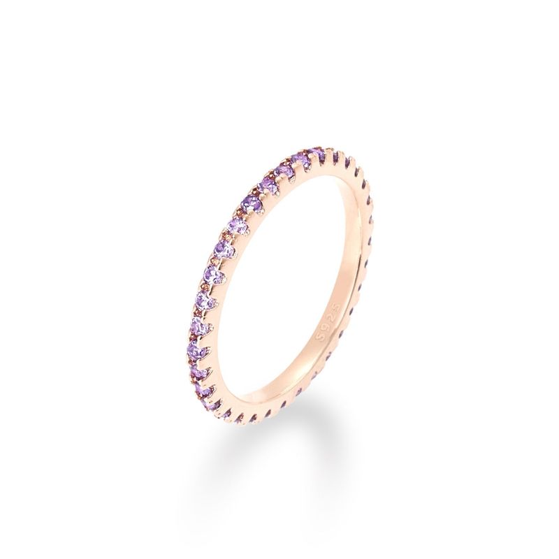 [S925] 2MM Violet Tennis Rilng (rosegold)