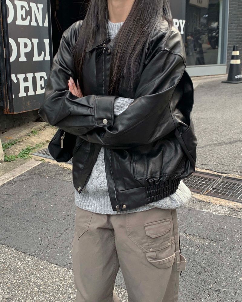 Humming leather jacket