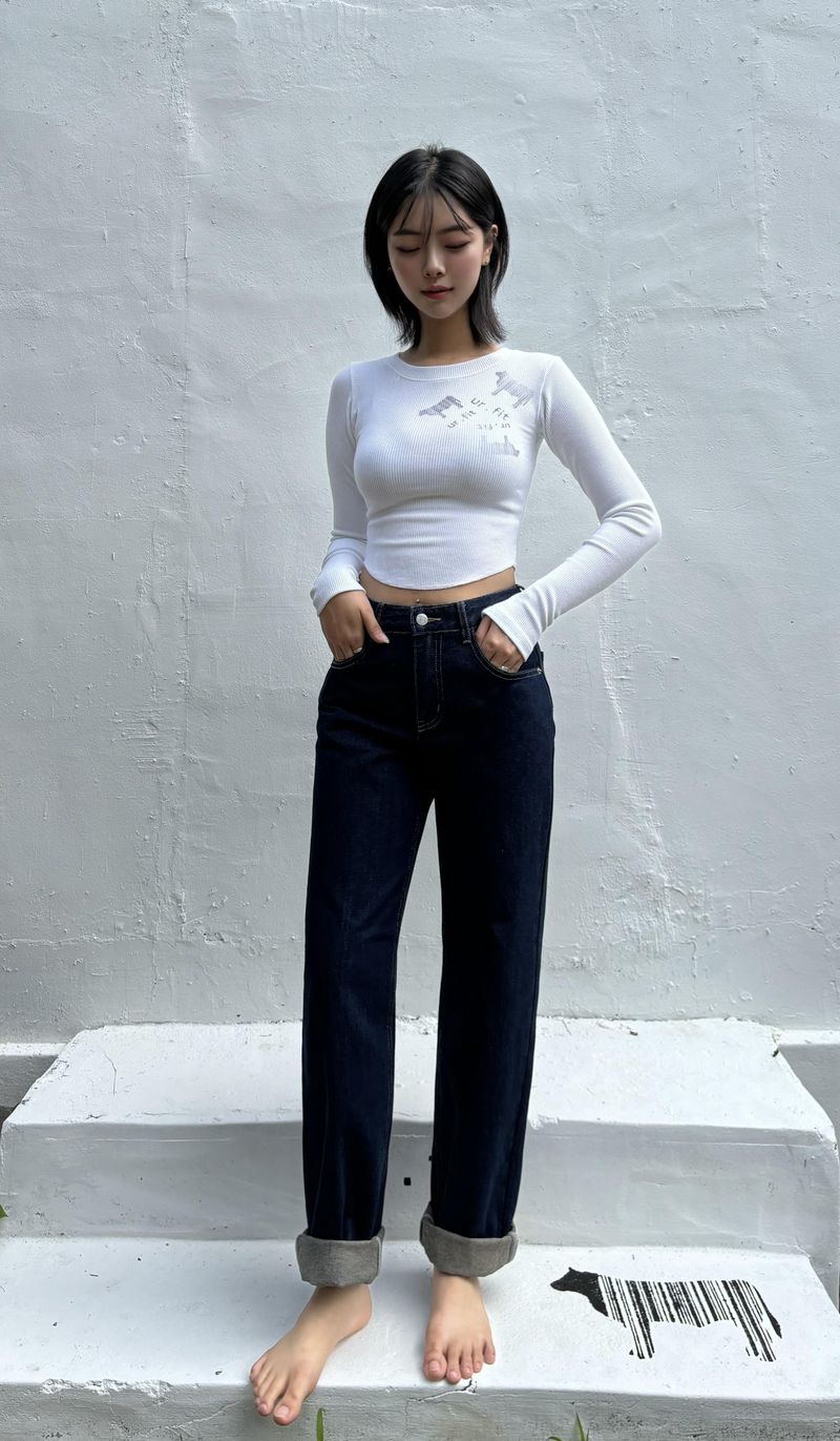 DARK BLUE STANDARD FIT DENIM PANTS code 23003