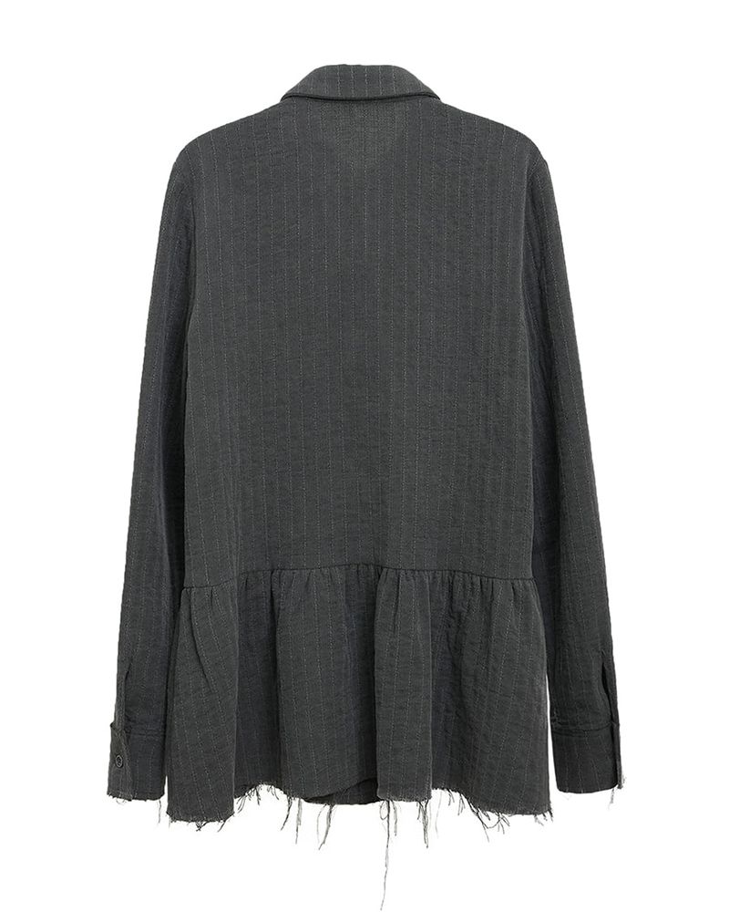 VINTAGE SHIRRING SHIRT_CHARCOAL