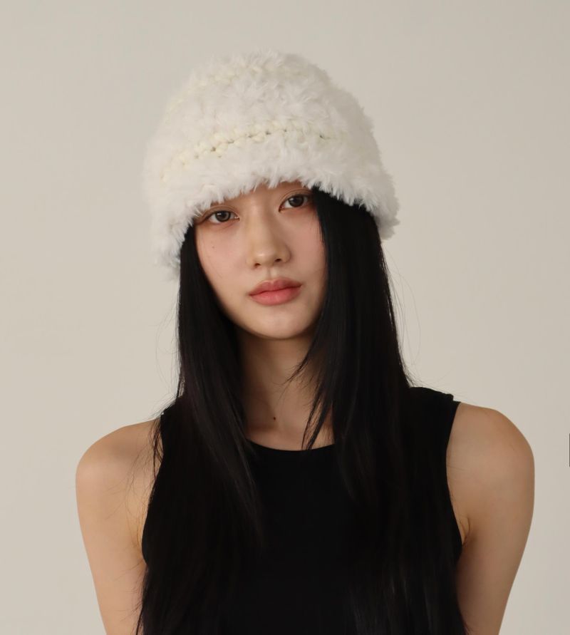  mix fur hat (ivory)