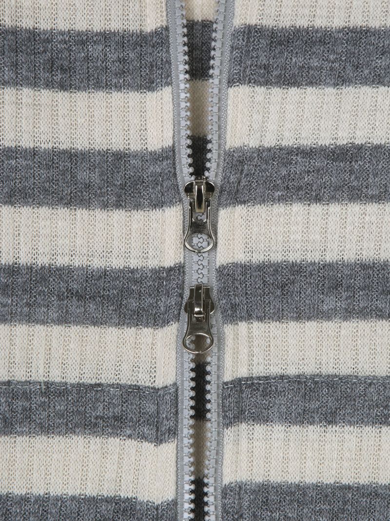 Ocean Striped Warmer Zip Hoodie