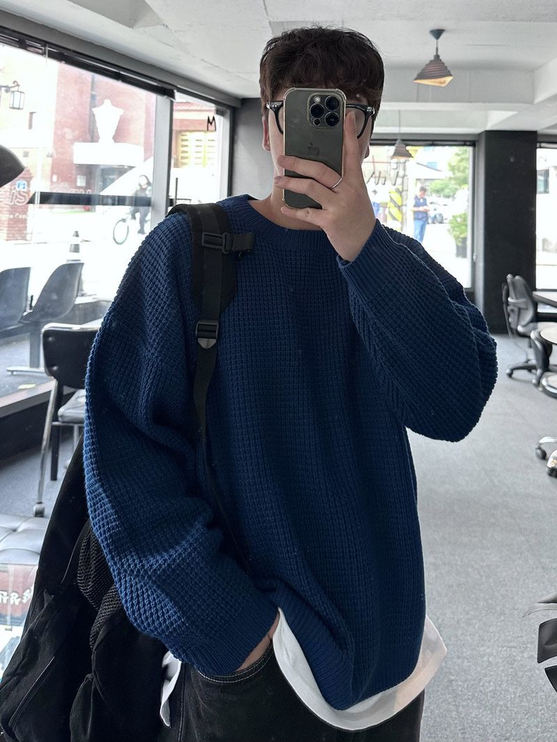 boo loosefit round waffle knit