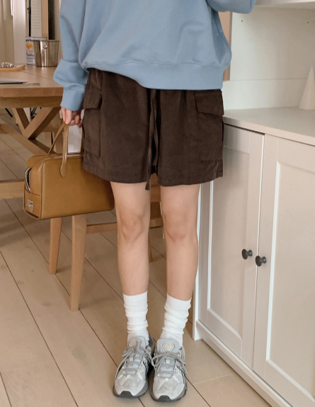 Cargo Corduroy Banding Shorts (4color)