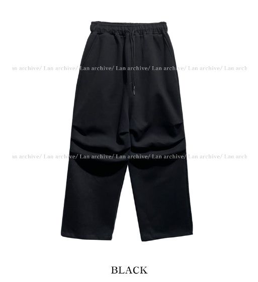 Fit double knee wide cotton training pants