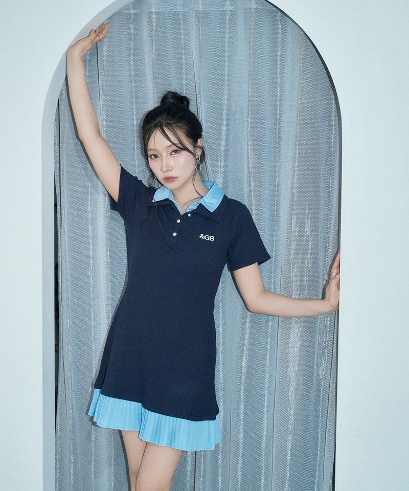 ANDGEEBEE（アンジービー）の「シャツドッキングポロミニワンピ（Dresses）」