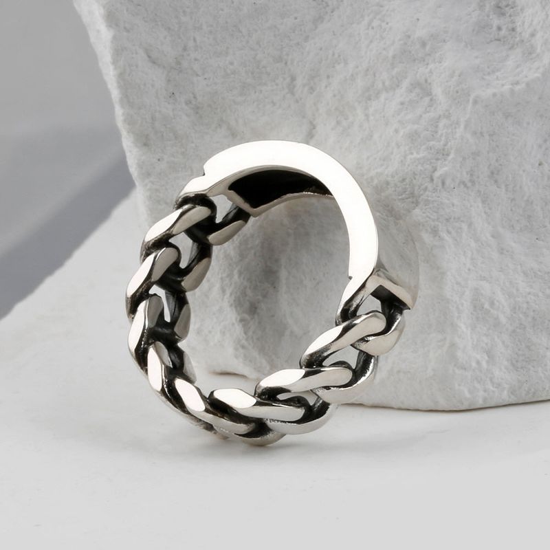 SVR-619 ACE Chan Enhypen Garden AB6IX Jeon Woong Wearing Silver Sliver 925 Minja Plain Chain Silver Ring 7mm