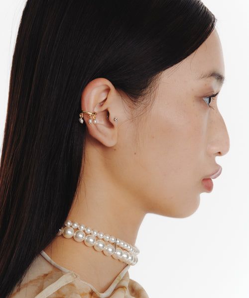 EVERYBIRTHDAY（エブリーバースデー）の「レースパールゴールドイヤーカフ（アクセサリー）」