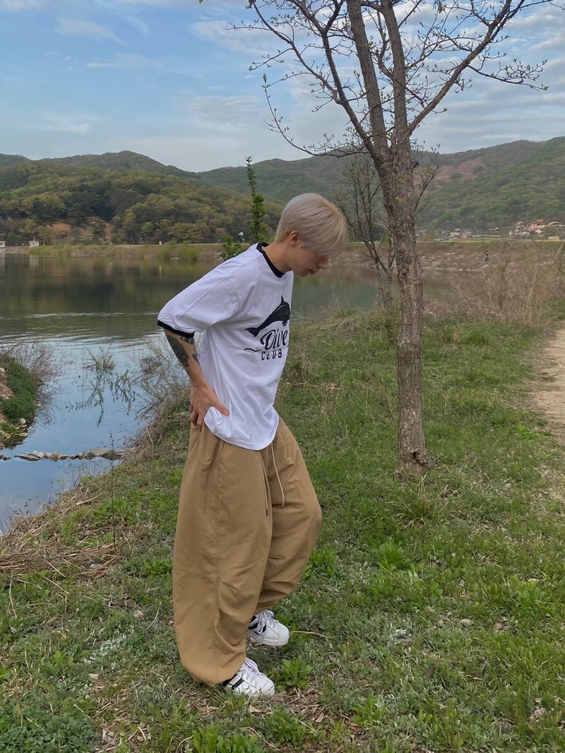 Nylon Basic Balloon Pants 3C