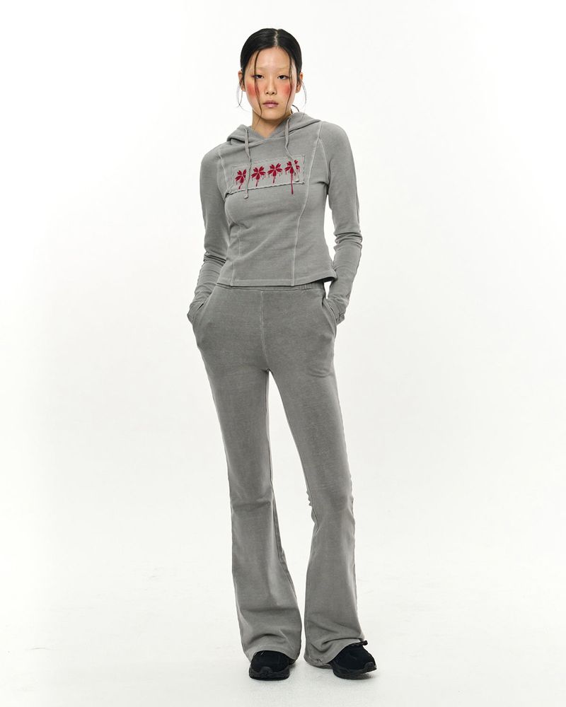 Patch Slim Hoodie _ Light Grey