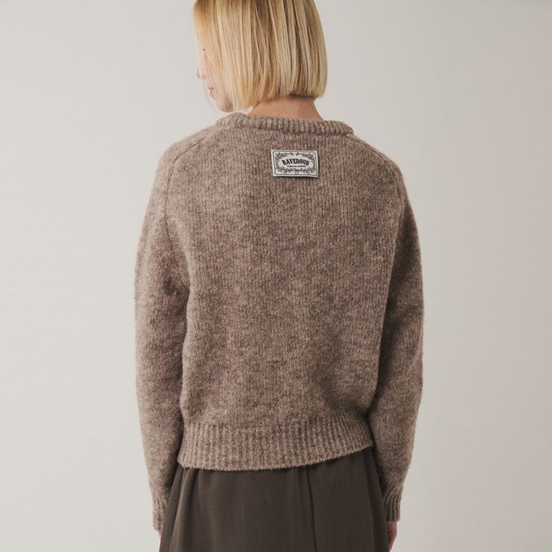 Saddle Sleeve Vintage Sweater_Beige