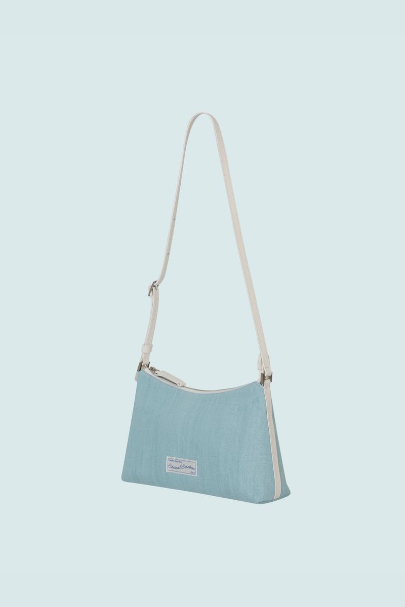 SIGNATURE LABEL DENIM HOBO BAG (MINT)