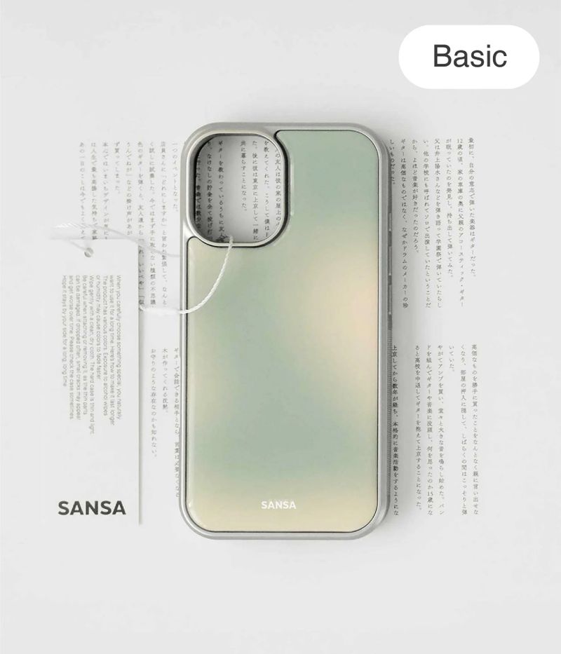 SANSA（サンサ）の「アフタヌーンリーフバンパースマホケース（シルバー）（スマホグッズ/小物）」
