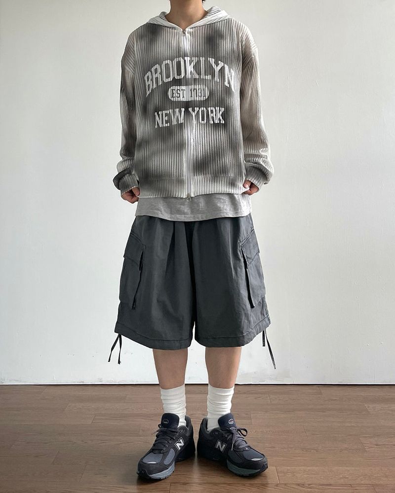 ブルースプレーメッシュフードジップアップ