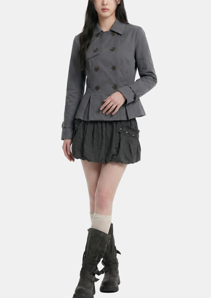 Hina Double Short Trench Coat