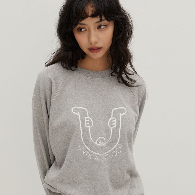 R Crew Sweatshirts Melange Gray