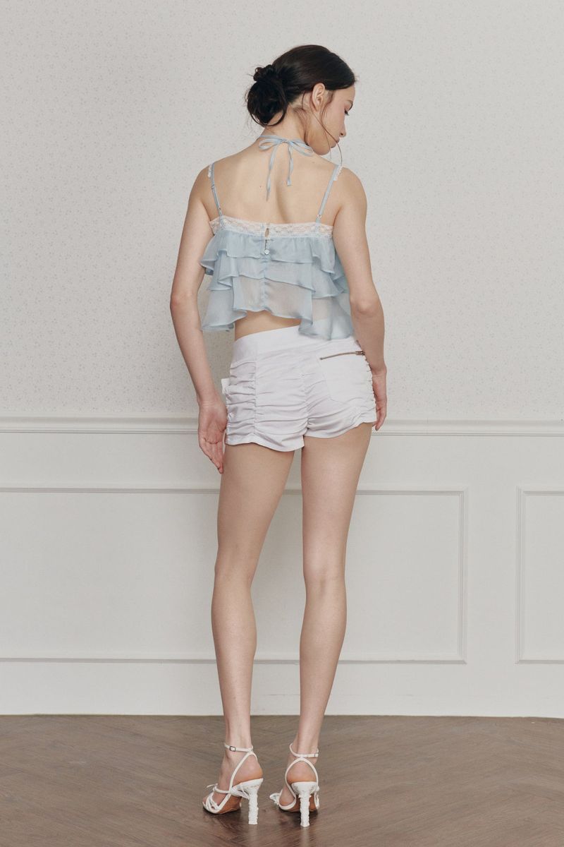 MERMAID FRILL TOP light blue