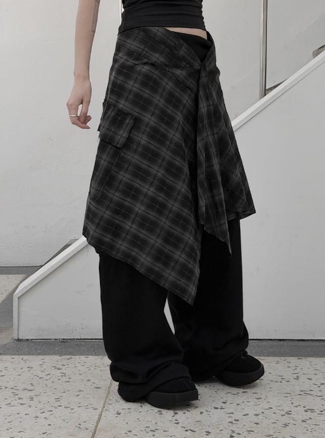 Sherbell Pocket Wrap Layered Skirt