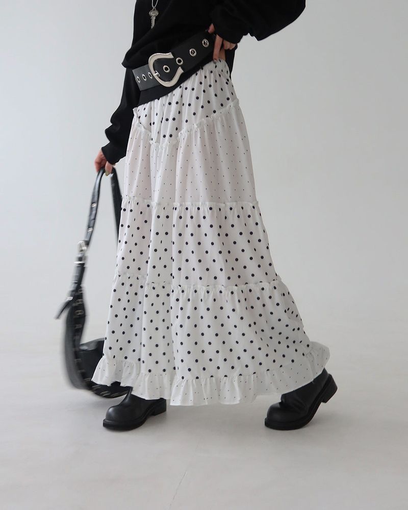 Dot Dot Dot Cancan Long Skirt