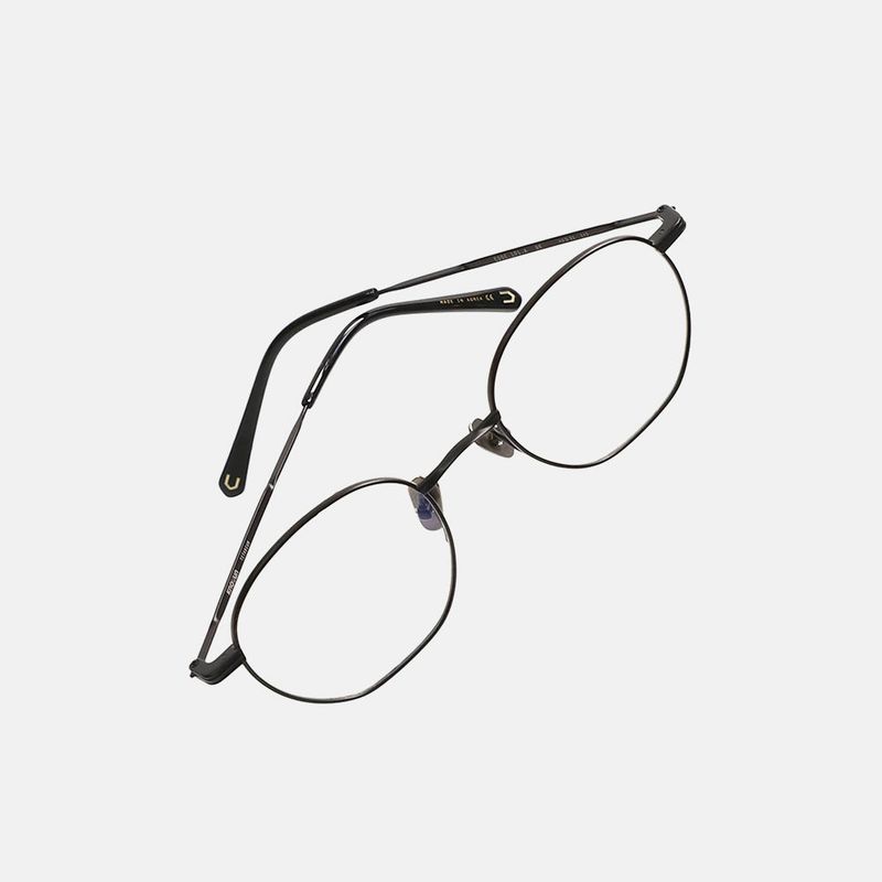 Knouun Round titanium glasses CODE. 101. A Black