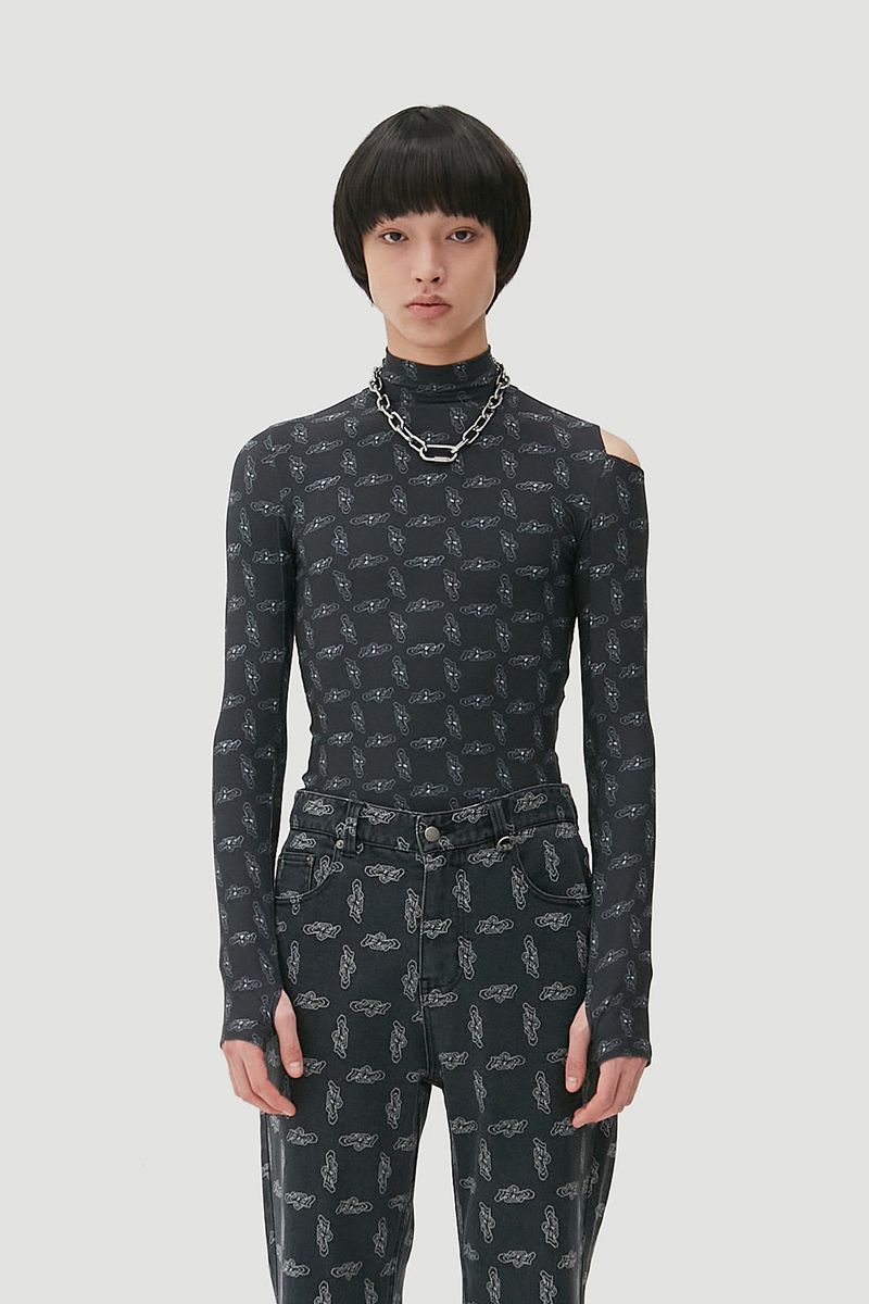 APIECEOFCAKE（ピースオブケイク）の「FLIP Pattern Turtleneck_Black（Tops）」