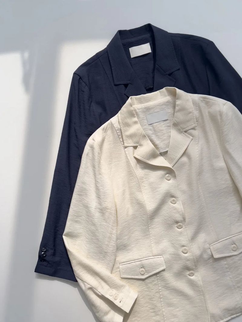 Polka Rayon Loose Fit Jacket