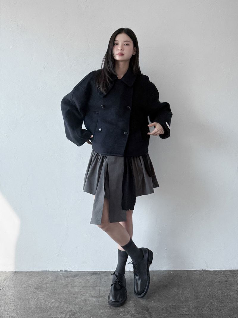  DOUBLE BUTTON WOOL COAT