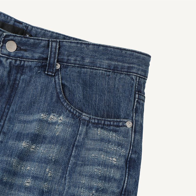 Brushed Slub Wide Denim Pants